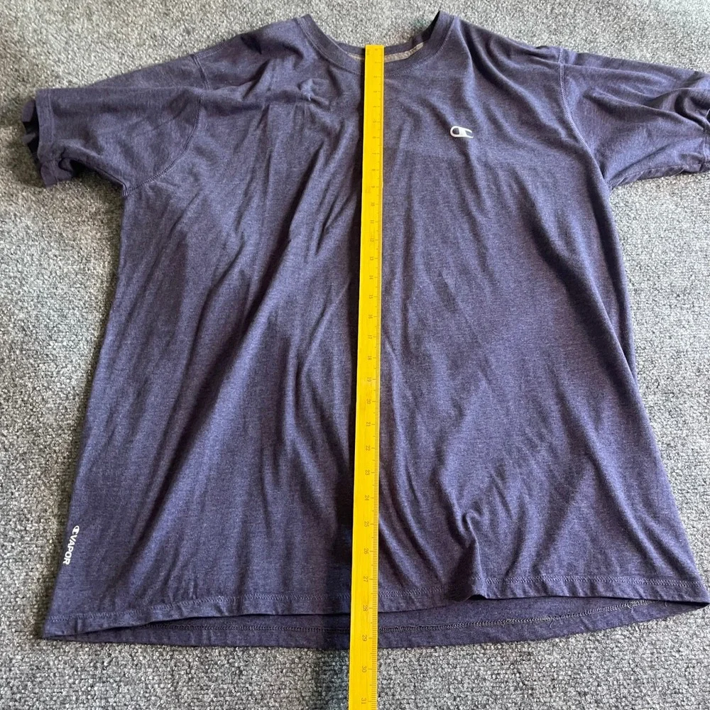 Champion Vapor Cotton Mens 2XL Heather Navy Blue Short Sleeve T-Shirt Activewear - Picture 4 of 7